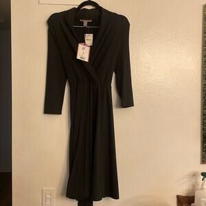 New BY Design Wrap Dress 3/4 Sleeve Fit & Flare with Belted Charm